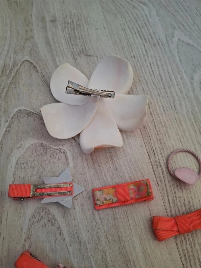 🌺 Superb lot of pink/orange/white girl summer hair accessories 🌺 – photo 2